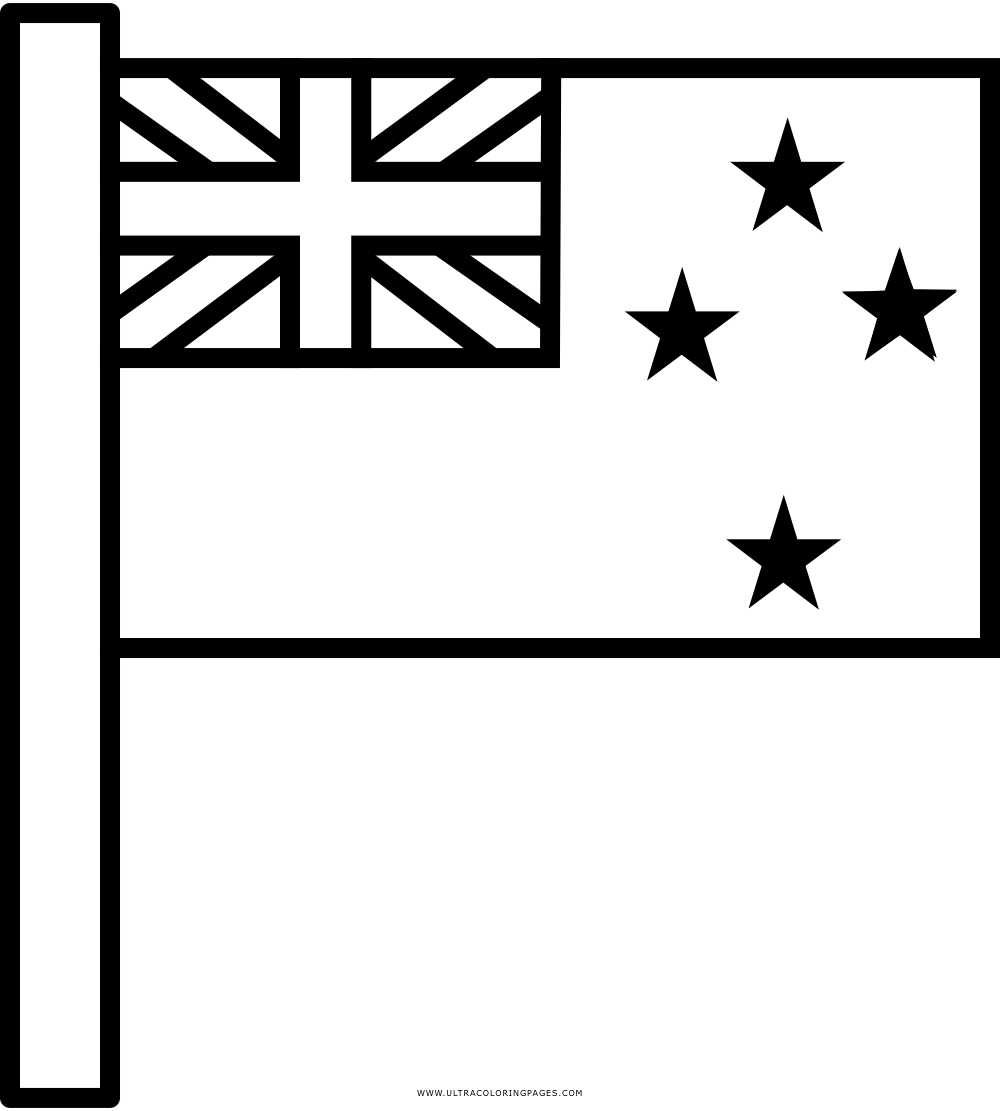 New Zealand Coloring Page (1000x1111), Png Download