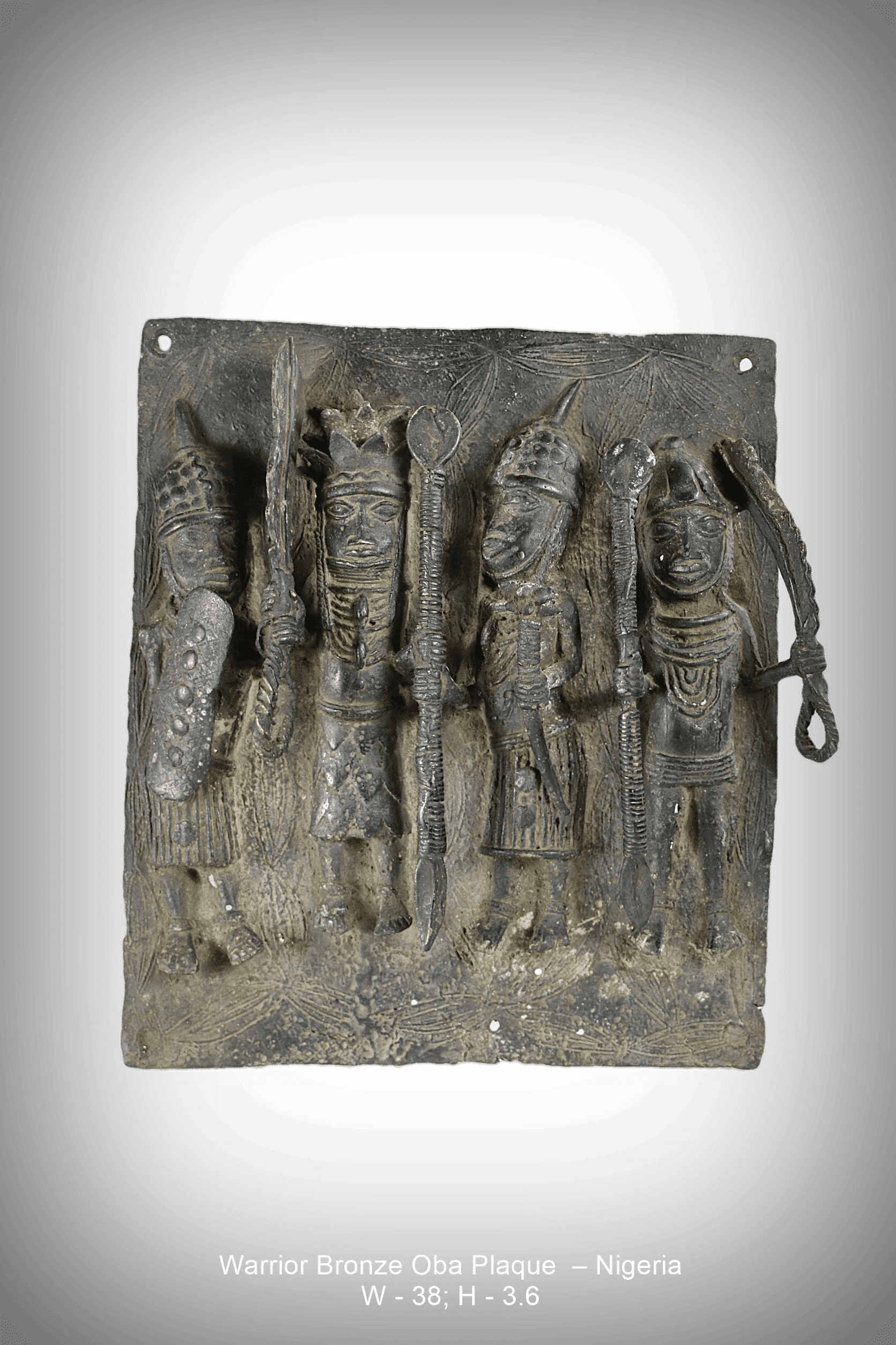 Warrior Bronze Oba Plaque Nigeria (1672x2509), Png Download