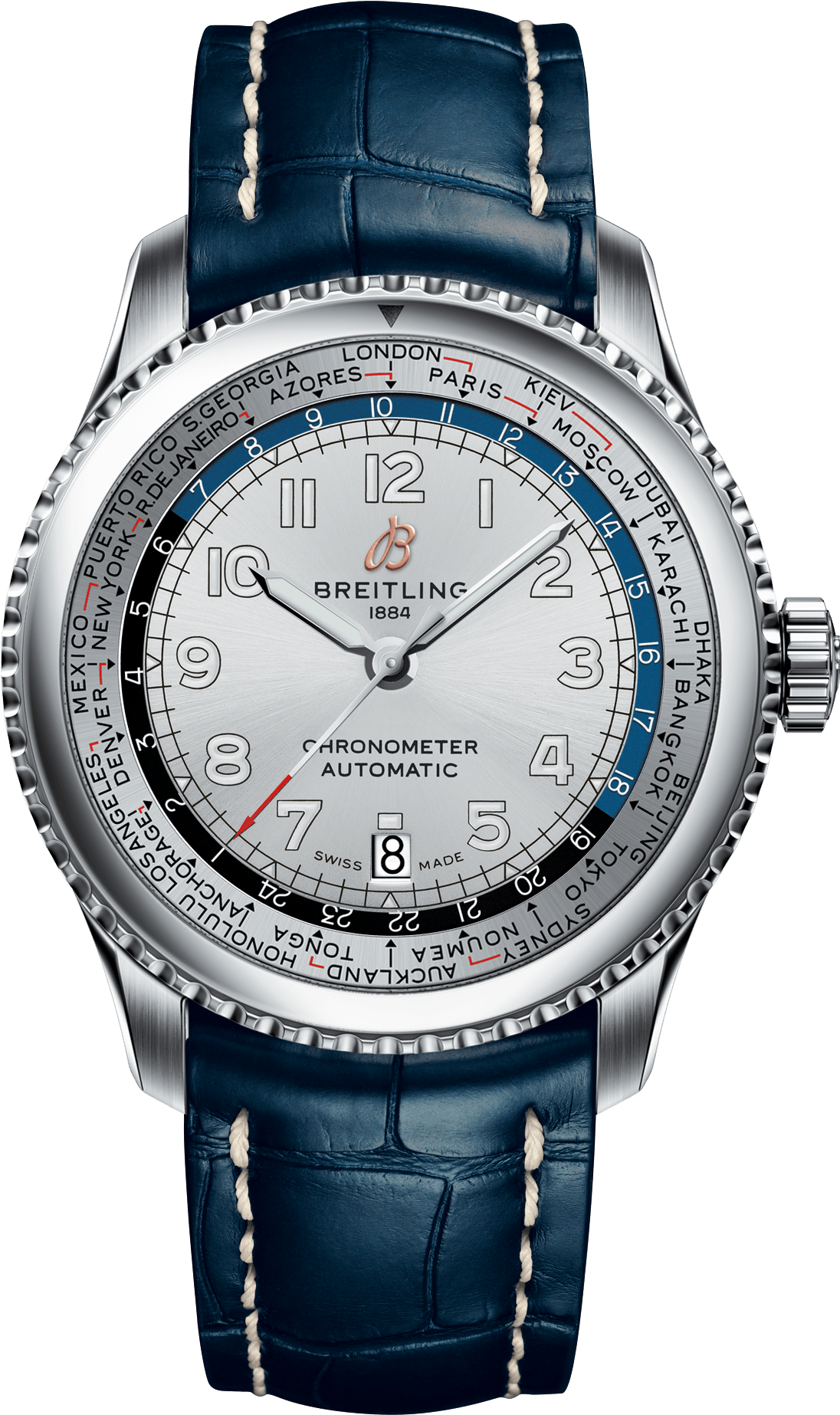 Breitling Watch Navitimer 8 B35 Unitime 43 Blue Croco (1144x1858), Png Download