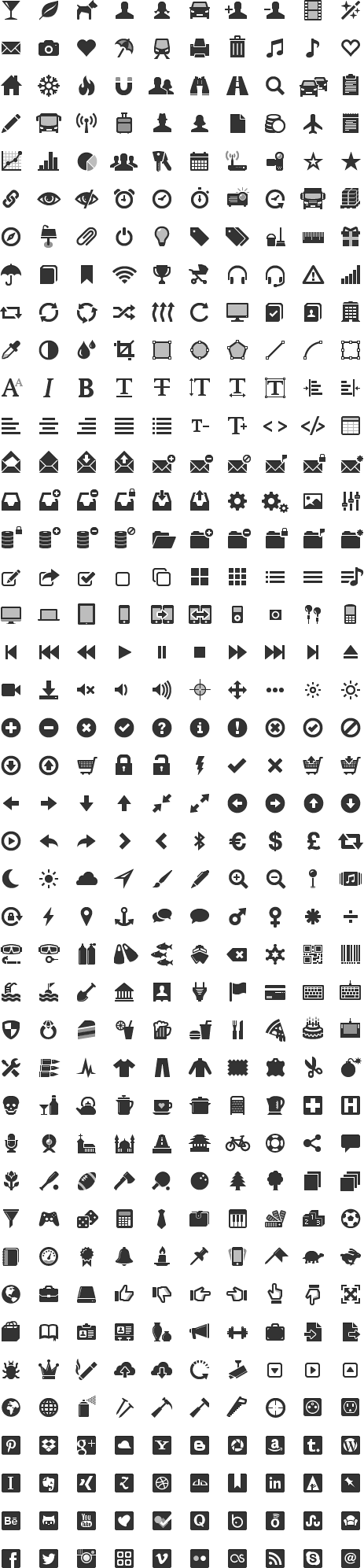Glyphicons (463x1993), Png Download