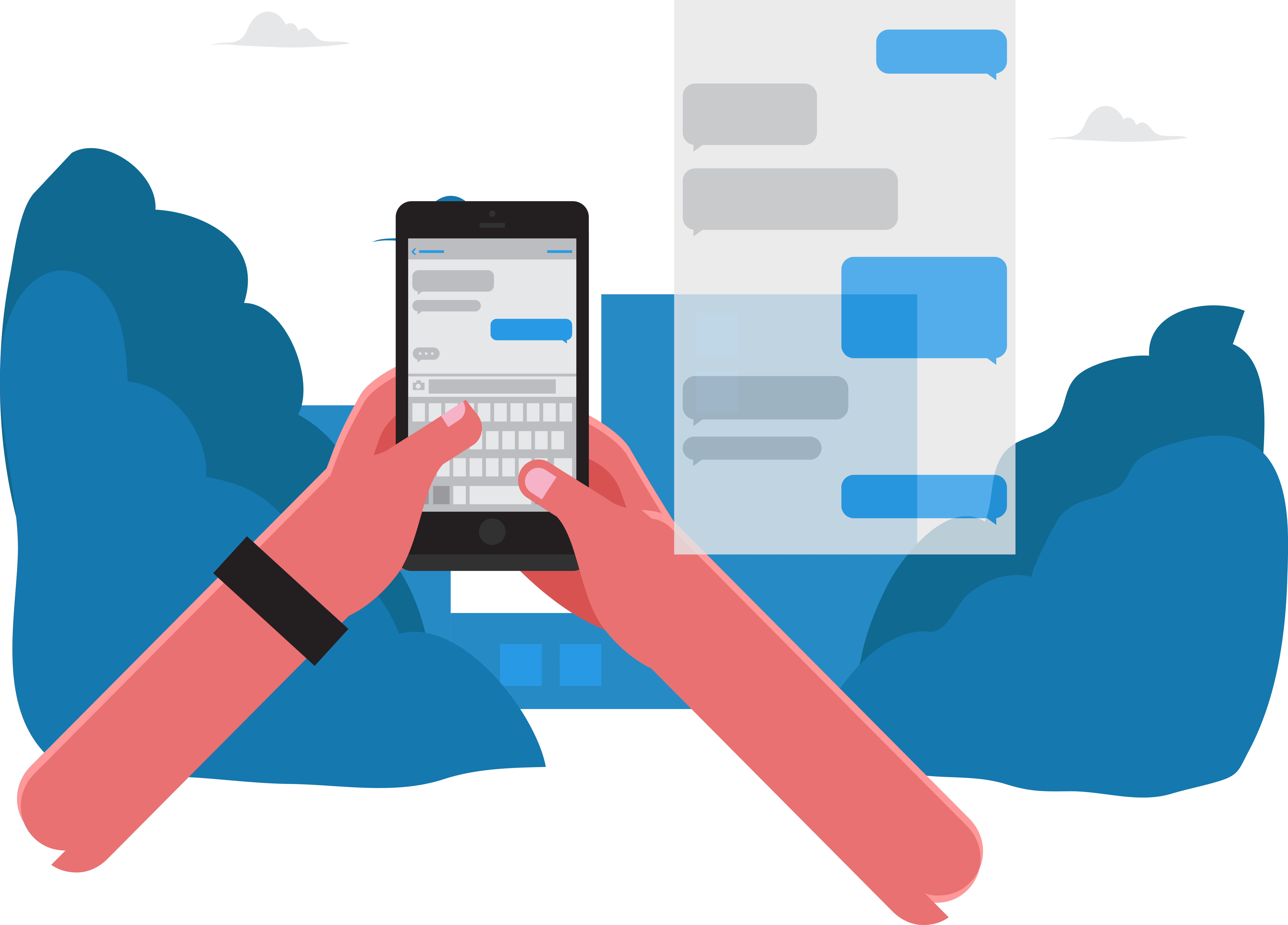 One Way Sms Vs Two Way Sms Blogpost (6767x4861), Png Download