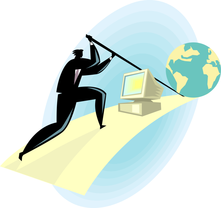 Vector Illustration Of Businessman Leveraging Technology - Leveraging Resources (745x700), Png Download