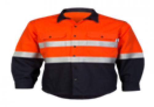 Navy/orange Or Navy/yellow Open Front Shirt With Fr - Yellow (500x500), Png Download