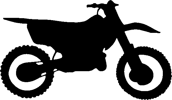 Silhouette Of A Dirt Bike (600x347), Png Download