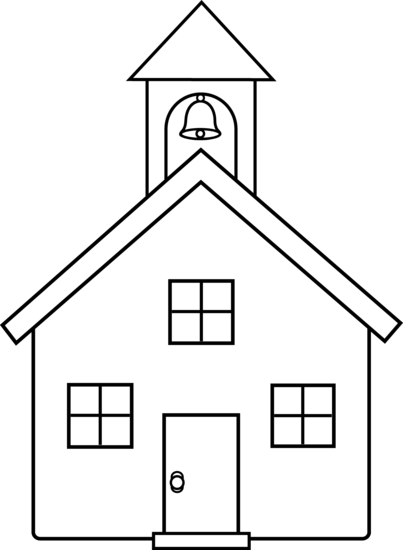 Drawing Scool School Building - Coloring Church (403x550), Png Download