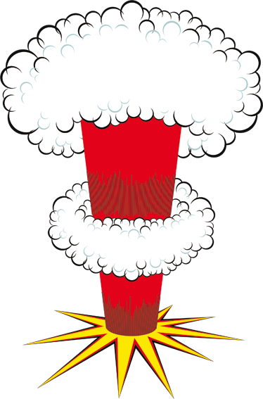 Nuclear Explosion Laptop Sticker - Super Atomic Pooper Greeting Cards (pk Of 10) (374x567), Png Download