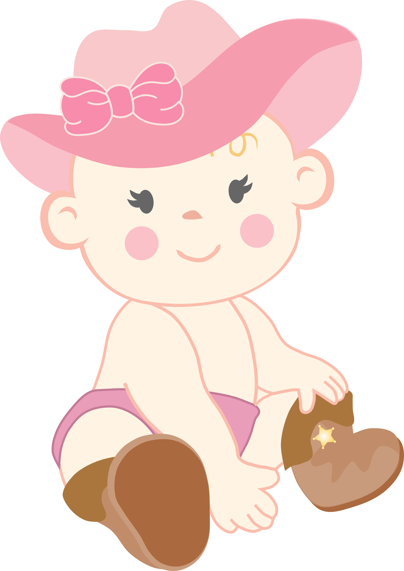 Cowgirl Baby Clipart (1699x2401), Png Download