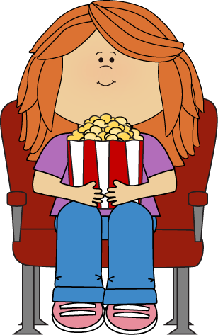 Watching A Movie Clipart (308x473), Png Download