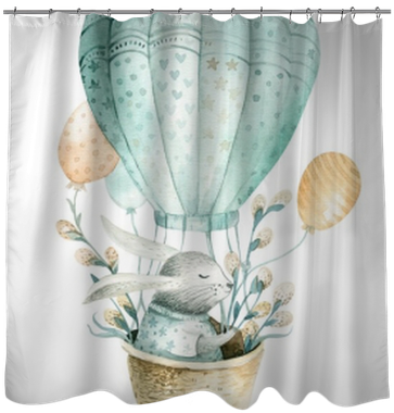 Cute Baby Rabbit Animal, Forest Illustration For Children - Osterhase U. Frühlings-blumen-glückliche Karte (400x400), Png Download