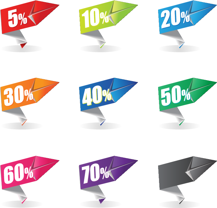 Colorful Origami Sale Label - Sale Label Png (721x753), Png Download