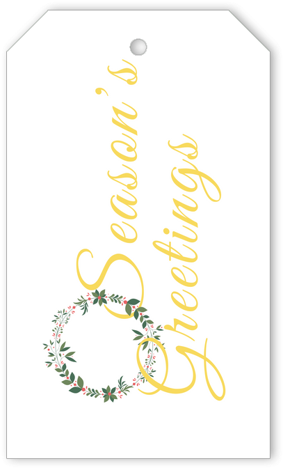 Season's Greetings Gift Tag - Gift (567x756), Png Download
