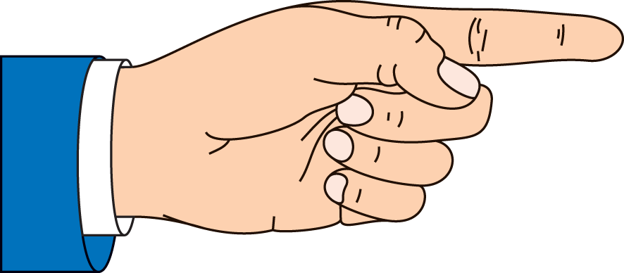 Hand Pointed - Hand Point Cartoon Png (886x388), Png Download