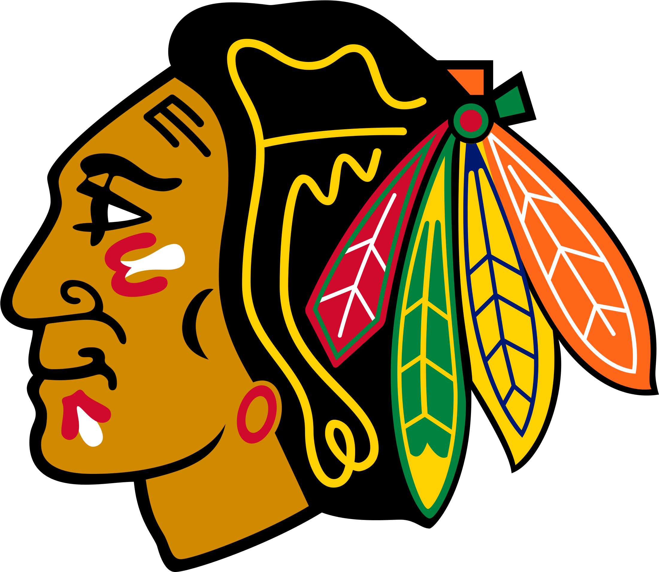 Chicago Black Hawks Png - Chicago Blackhawks Logo (1174x1024), Png Download