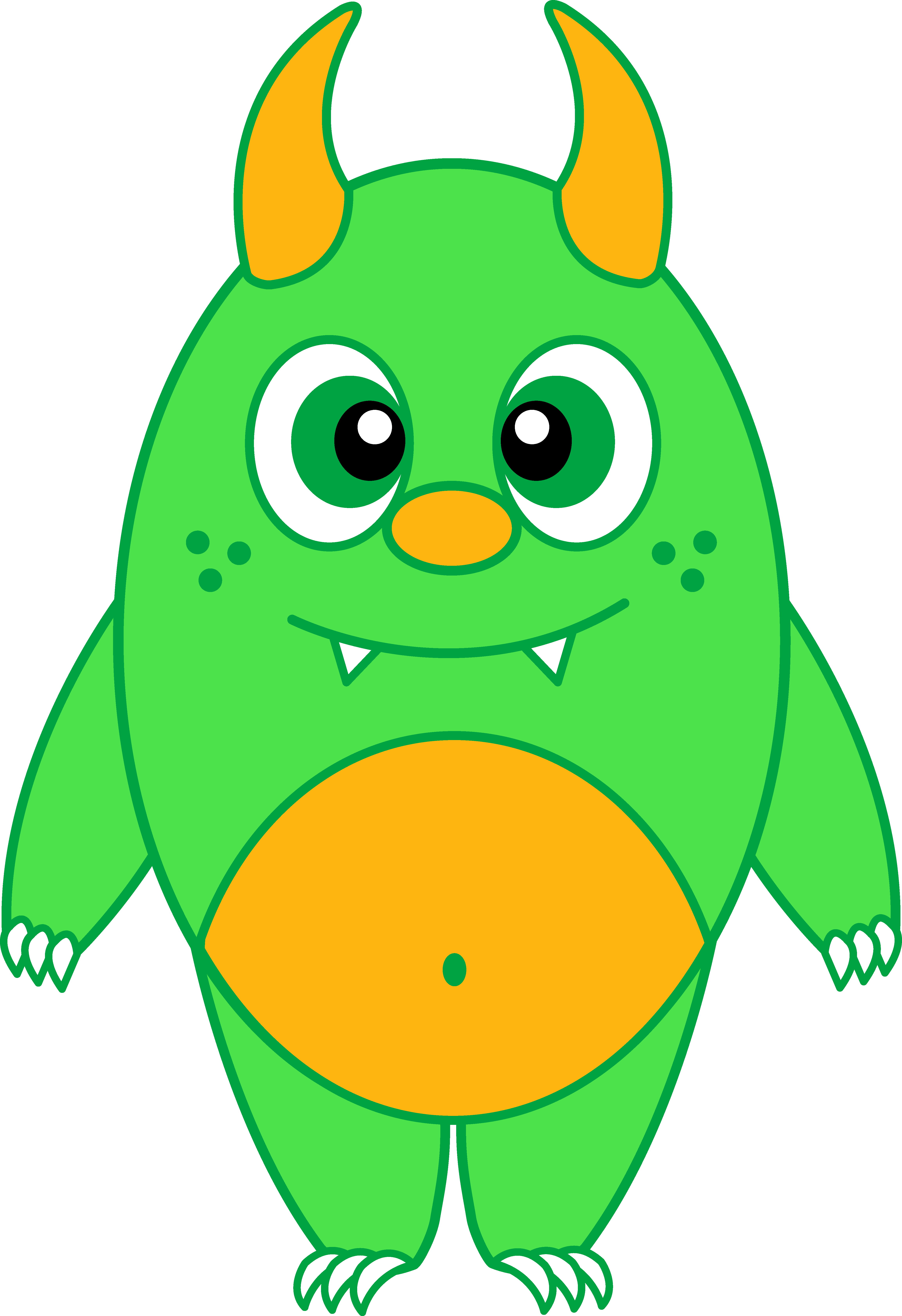 Images For Green Cartoon Monsters - Green Monster Clipart (4611x6727), Png Download