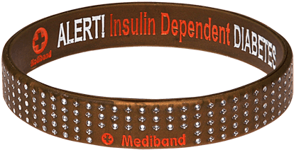 Insulin Depenent Gold Dot Reversible Medical Id Bracelet - Medical Identification Tag (430x600), Png Download