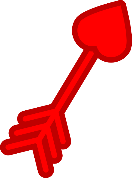 Red Bow Arrow Png (438x592), Png Download