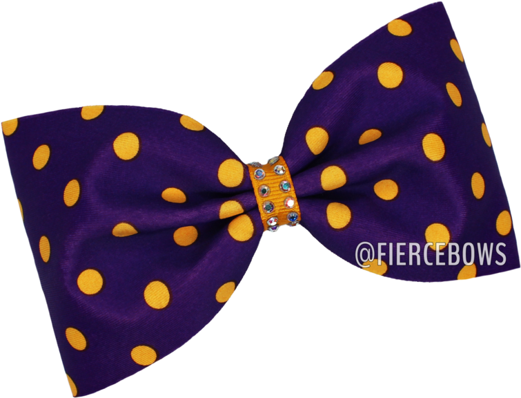 Purple And Gold Polka Dot Tailless Bow - Polka Dot (800x800), Png Download