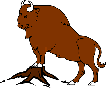 Buffalo, Bison, Bull, Beast, Wildlife - Bufalo Desenho Png (409x340), Png Download