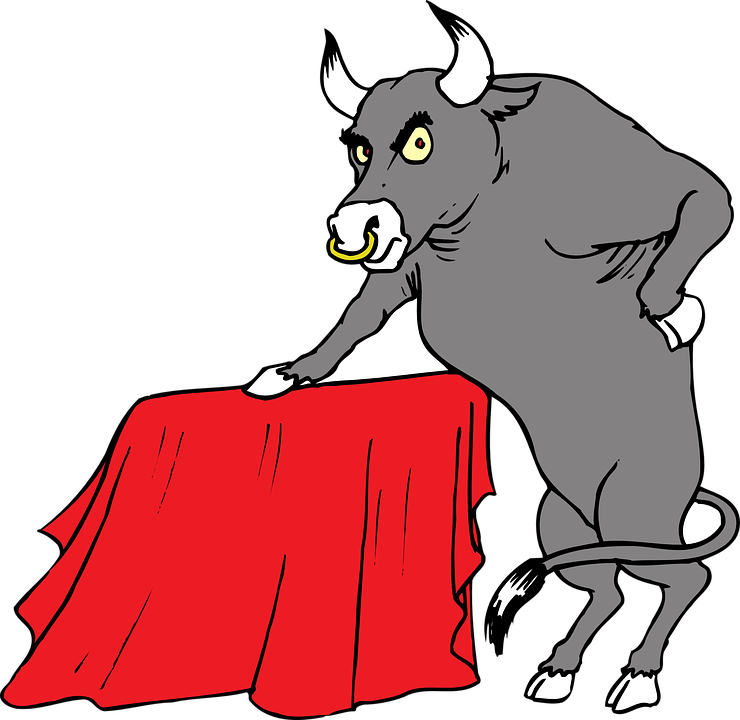 Bull With Red Cape Svg Clip Arts 600 X 584 Px (600x584), Png Download