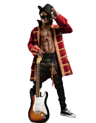 Lil Wayne Logo Png Lil Wayne Vibe - Lil Wayne With A Guitar (329x400), Png Download