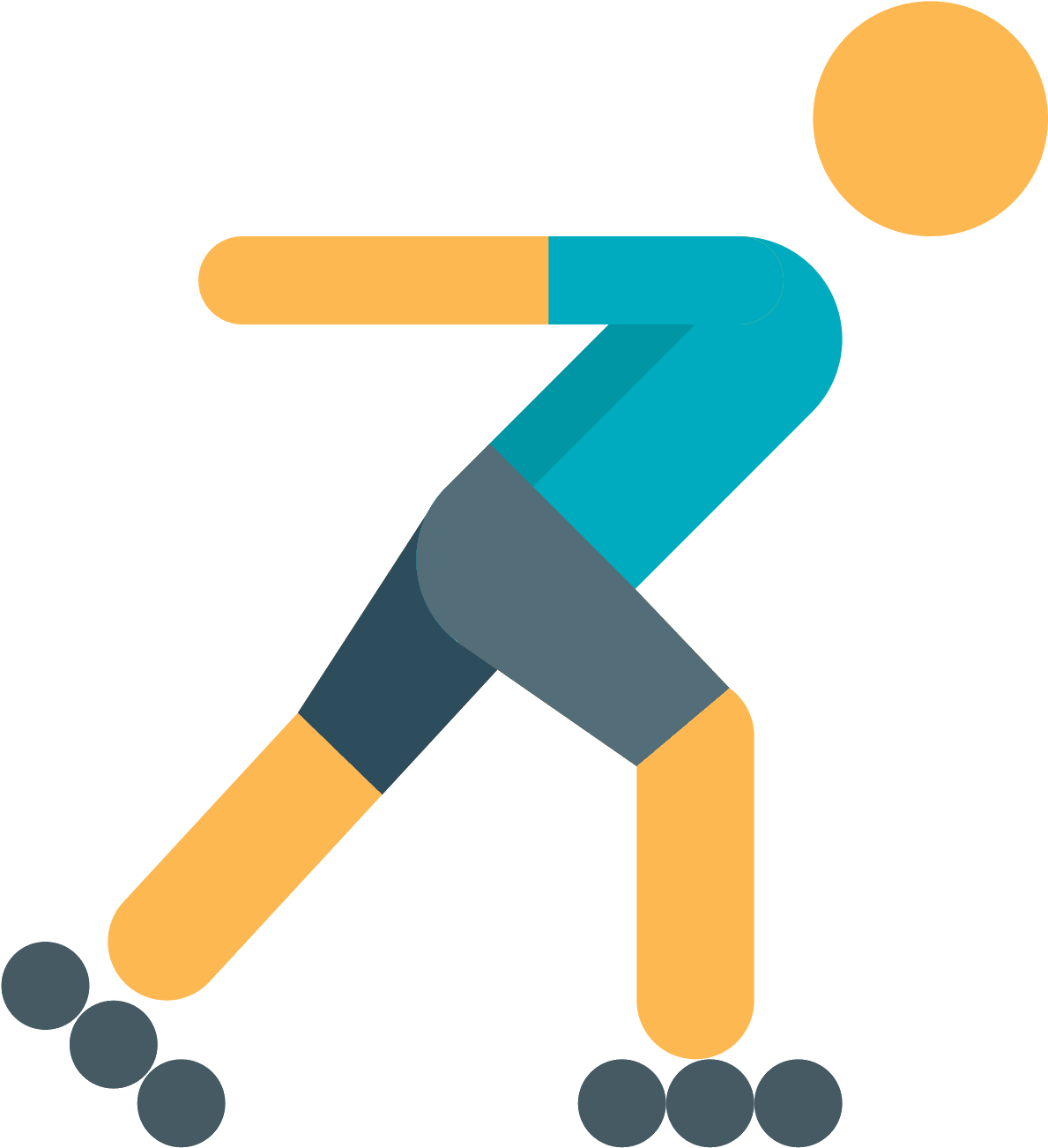 This Is An Image Of A Two-dimensional Human Figure - Roller Skating (1600x1600), Png Download