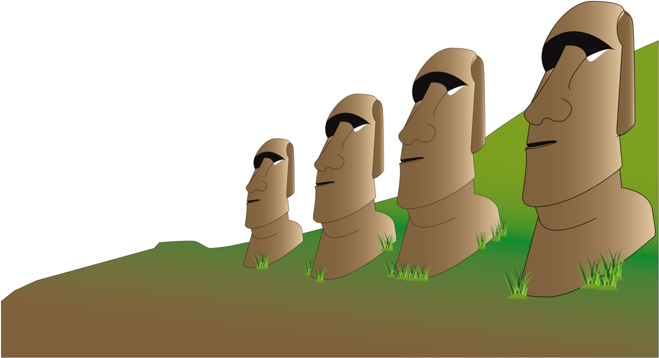 Easter Island, Moai, Stone, Figure, Human, Monolithic - Easter Island Statues Clipart (640x347), Png Download
