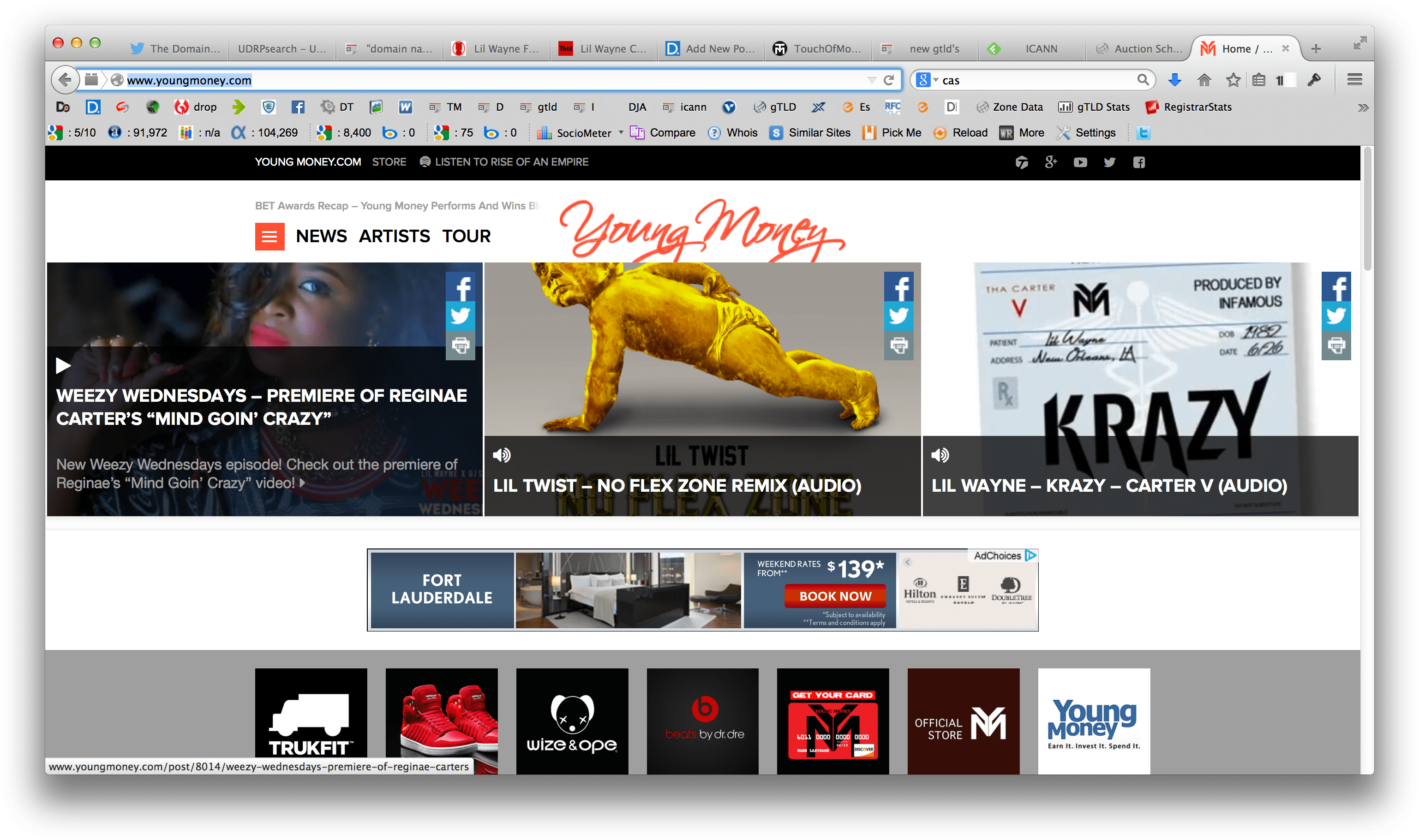 Lil Wayne Spent $600,000 To Buy The Domain Youngmoney - Web Page (3108x1852), Png Download