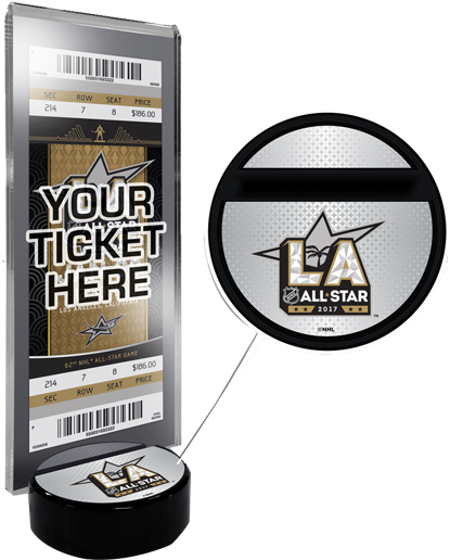 2017 Nhl All-star Game Hockey Puck Ticket Display Stand - That's My Ticket Denver Nuggets Ticket Display Stand (500x667), Png Download