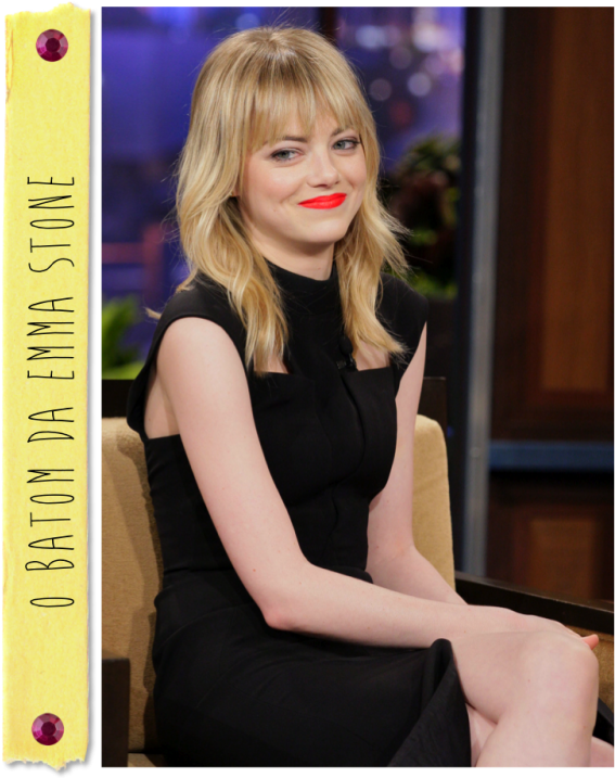 O Batom Laranja Da Emma Stone - Lipstick (590x730), Png Download