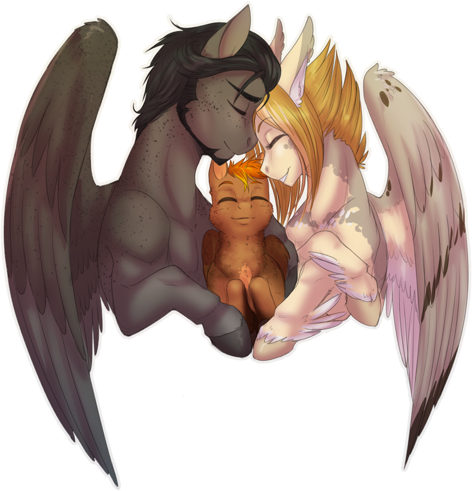 Askbubblelee, Colt, Eyes Closed, Family, Female, Male, (999x1024), Png Download