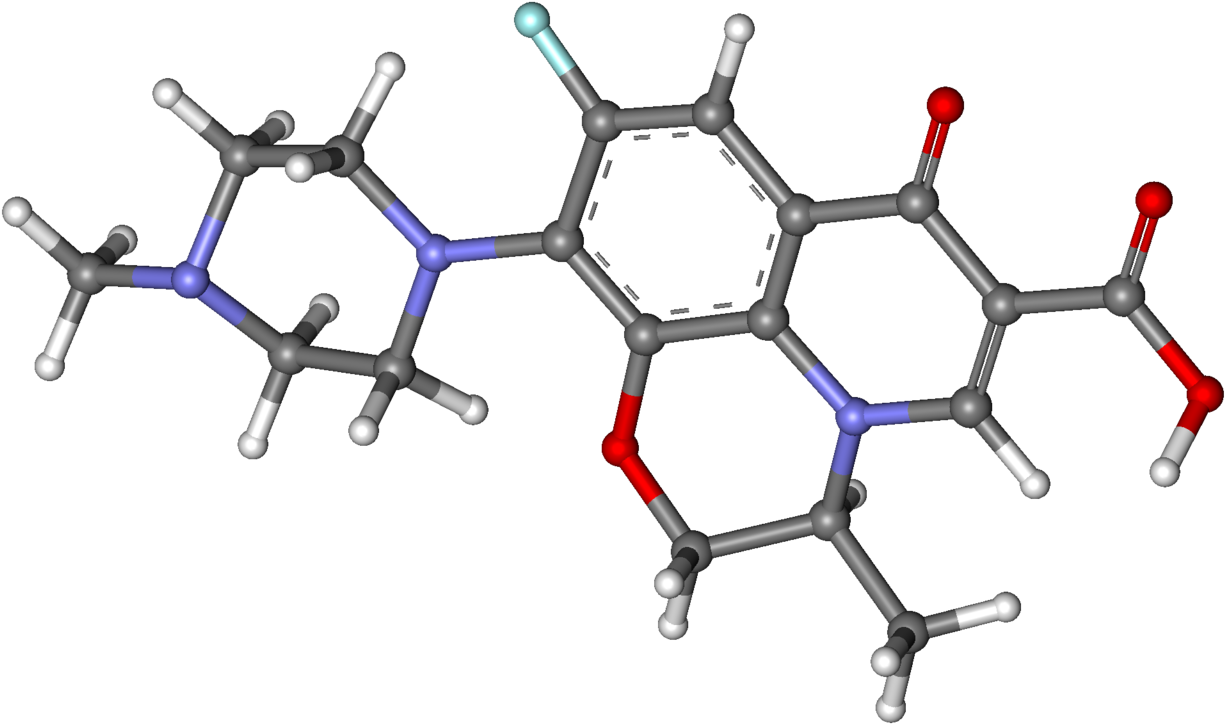 Levofloxacin Ball And Stick (1280x908), Png Download