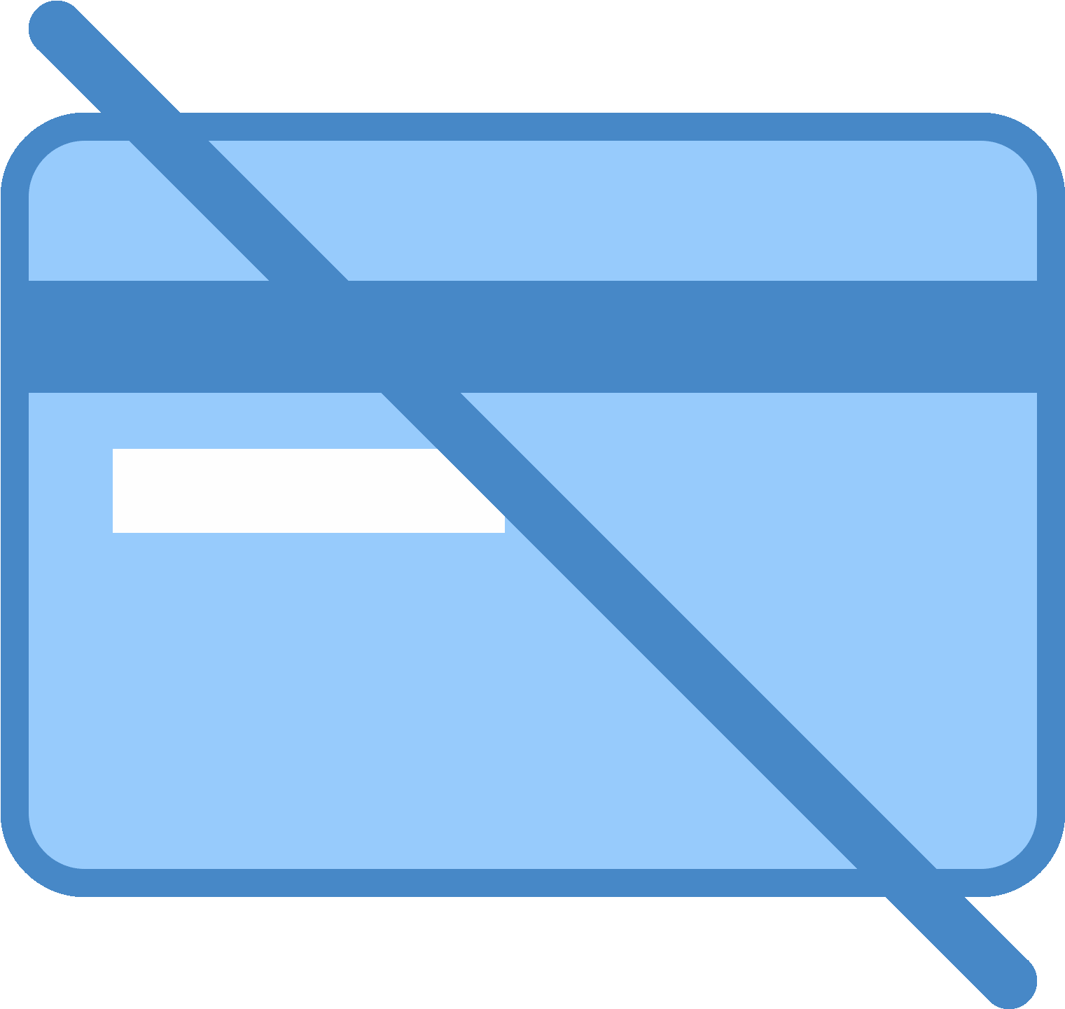 The No Credit Card Icon Is An Icon Of (1600x1600), Png Download