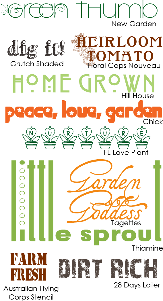 Fonts For Gardening Scrapbook Pages (600x1100), Png Download