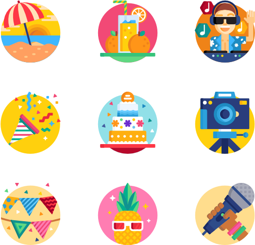 Summer Party (600x564), Png Download