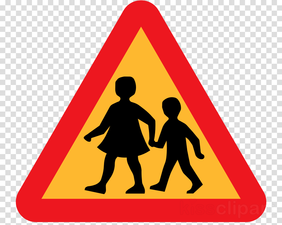 School Children Crossing Clipart Traffic Sign School (900x720), Png Download