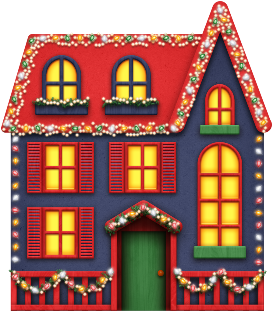 Merry Christmas Clipart House (896x1024), Png Download