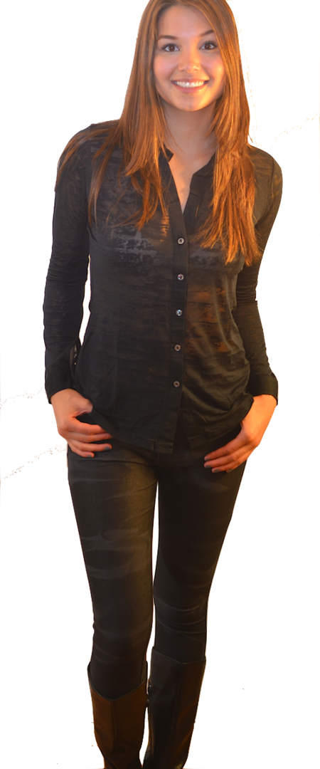 K750 Mid Rise Stretch Skinny In Black/grey (450x1080), Png Download