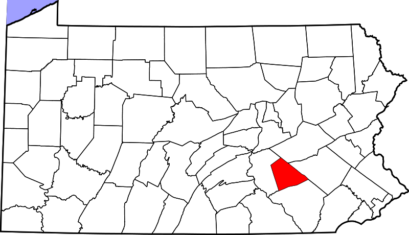 Map Of Pennsylvania Highlighting Lebanon County (800x460), Png Download