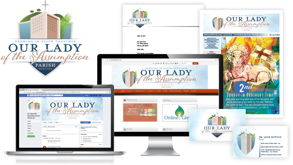 Our Lady Of The Assumption Parish Branding (1000x571), Png Download