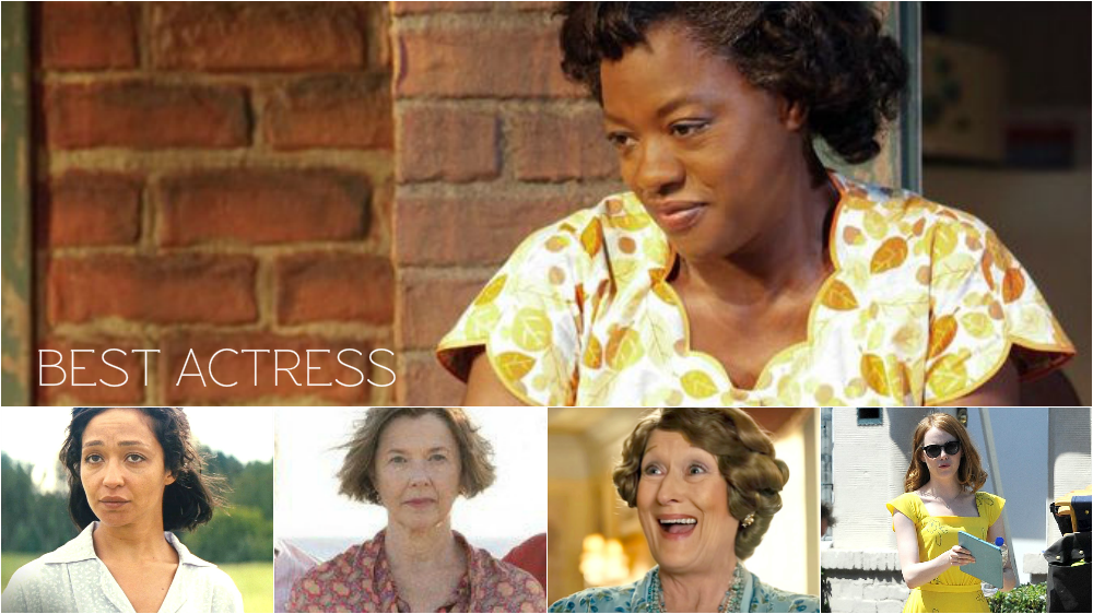 2017 Oscar Predictions Best Actress July Viola Davis - Oscar 2017 Best Actress (1000x562), Png Download