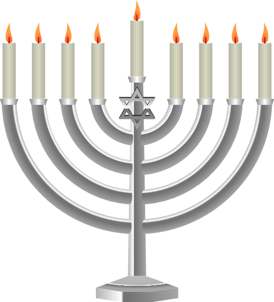 Menorah - Hanukkah Png (540x596), Png Download
