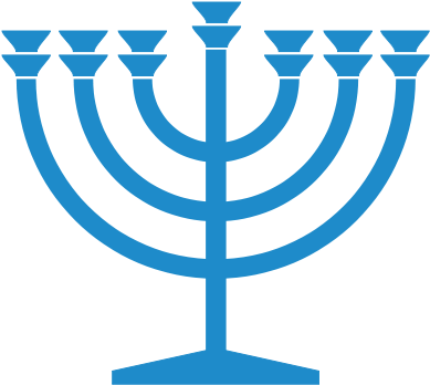File - Menorah Blue - Svg - Menorah Symbol (393x356), Png Download