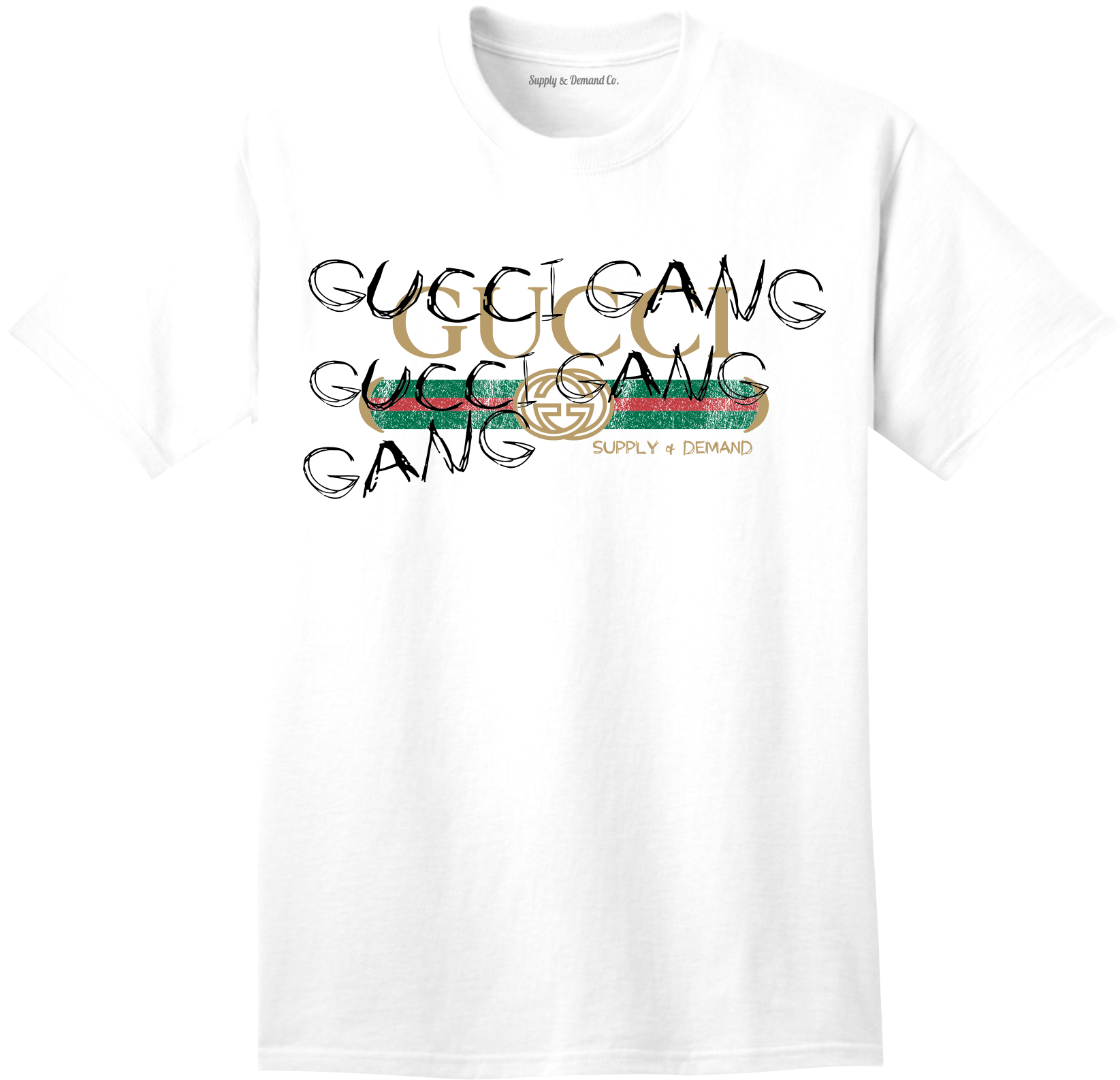 Supply & Demand-gucci Gang White Tee - Gucci Gang (1645x1586), Png Download