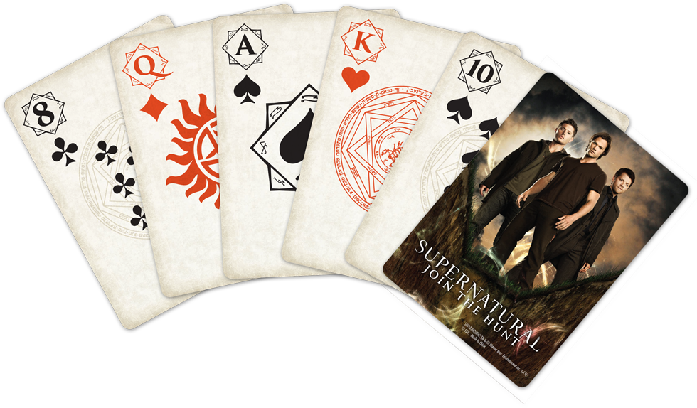 Join The Hunt Playing Cards Deck A Contents - Supernatural Playing Cards Card Game (1000x687), Png Download