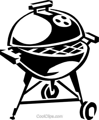 Barbecue Royalty Free Vector Clip Art Illustration - Grill Bild Schwarz Weiß (397x480), Png Download