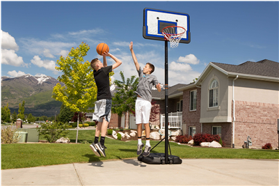 Lifetime 1221 Pro Court Height Adjustable Basketball - Lifetime Outdoor Basketball Goal Backboard Hoop Rim (400x400), Png Download