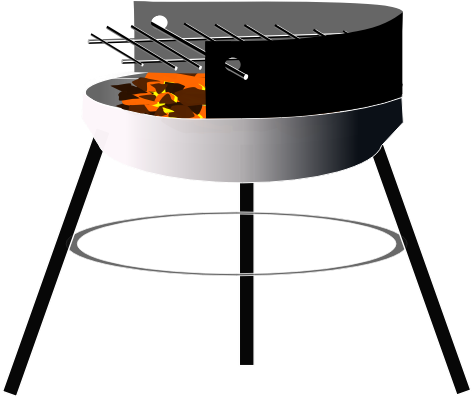 Pretty Bbq Grill Clipart Free Barbecue Grill Clip Art - Transparent Grill Art (471x461), Png Download