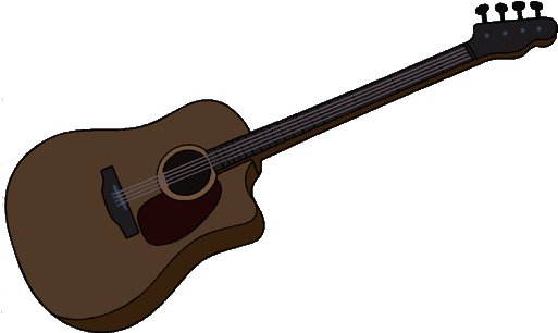 Marceline's Brown Acoustic Bass Guitar - Bass Guitar (516x340), Png Download
