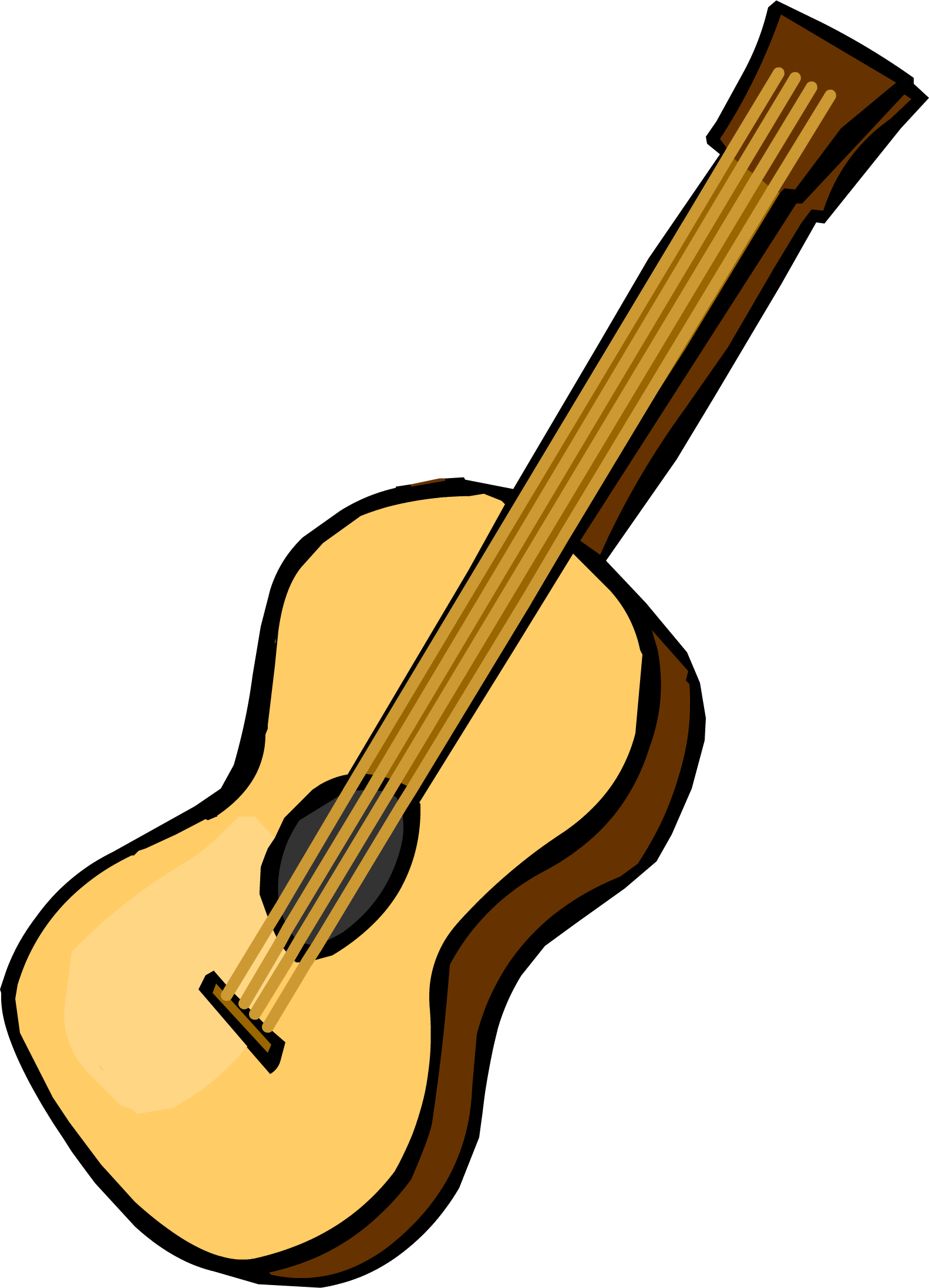 Acousticguitar - Club Penguin Acoustic Guitar (1582x2193), Png Download