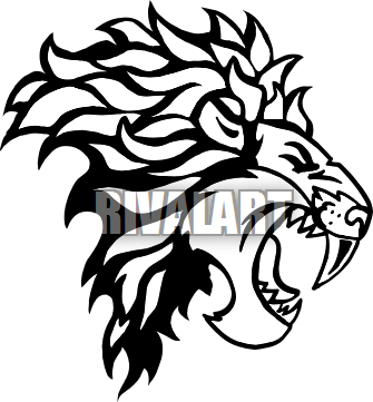 Lovely Roaring Lion Clipart Clip Art Lion Roar Images - Lions Roaring Drawing Black And White (335x361), Png Download